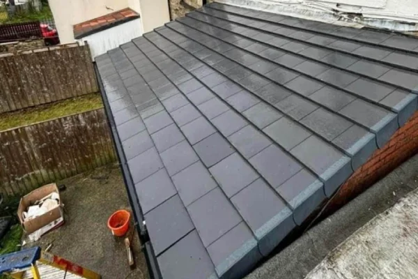 New slate roof installed