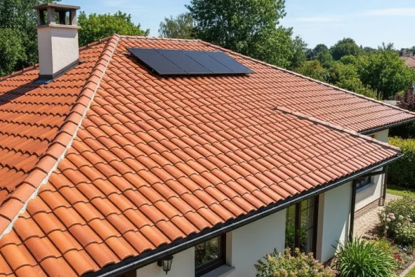 Tile roof of a house