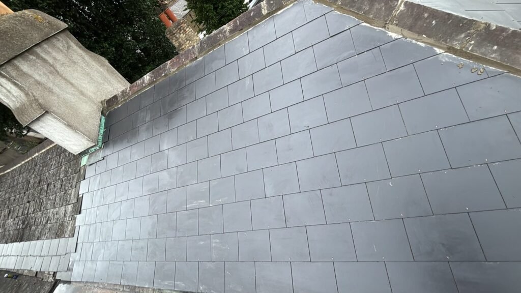 Finished natural slate roof on a Dublin home